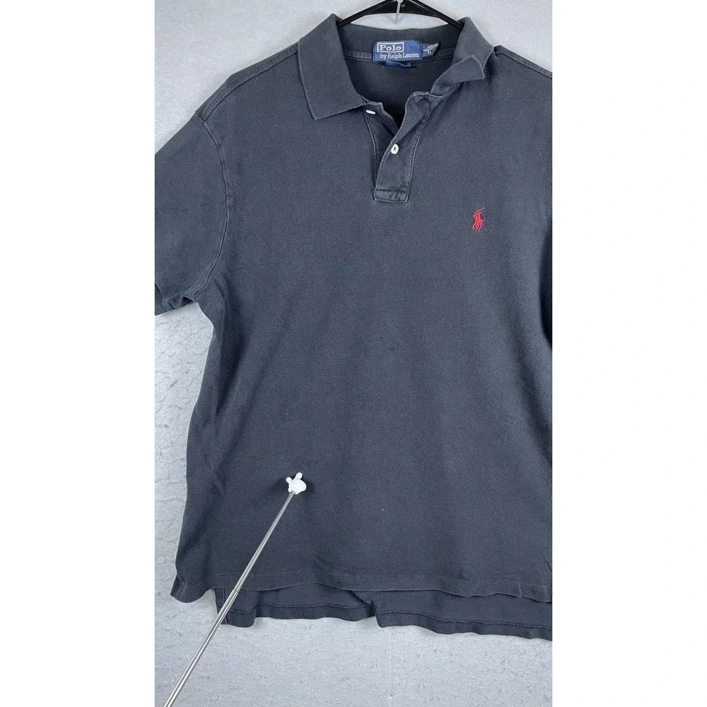 Polo Ralph Lauren Polo Shirt Mens Large Black‎ Red Pony Cotton Hong Kong